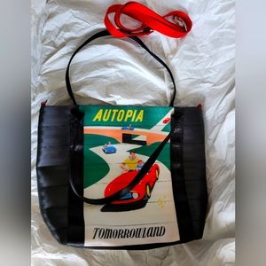 NWOT Harveys Seatbelt Bag Disneyland 60th Anniversary Poster Tote Autopia